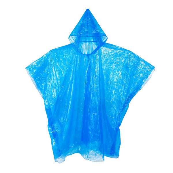 Regenponcho, PE-Besucherkittel, Einwegkittel, Regenumhang, Regenschutz mit  oder ohne Kapuze, Nässeschutz, blau, weiß | Hygienical Betriebsbedarf