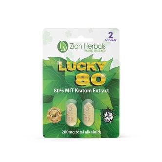 Lucky 80 Kratom Tablets 80% (Zion Herbals)