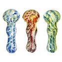 Fumed Latticino Spoon Pipe