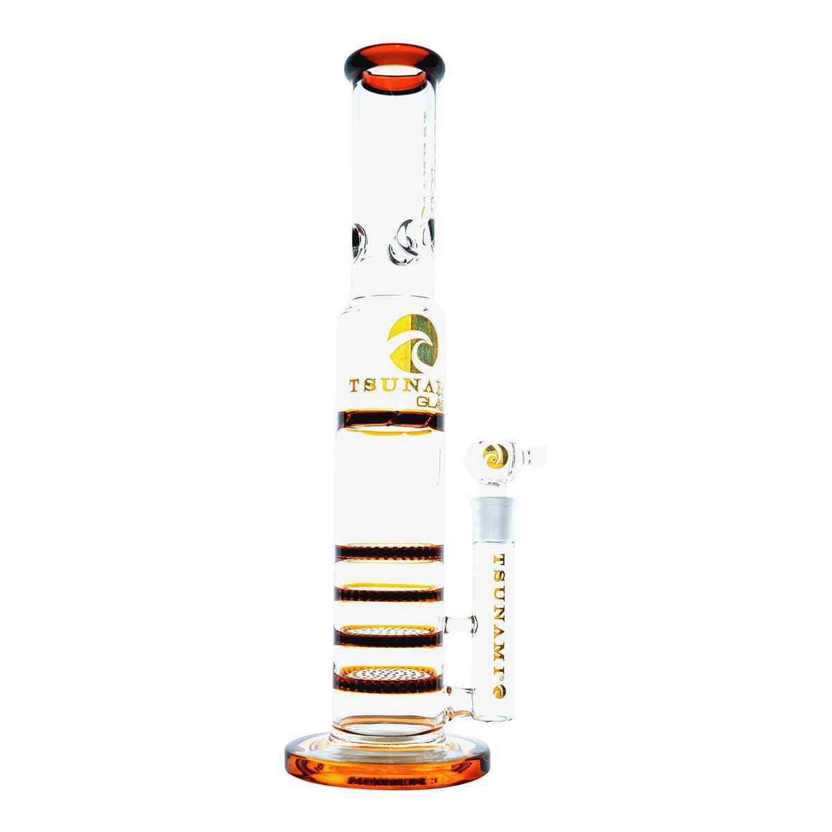 Triple Honeycomb Turbine Bong 18'' | Tsunami Glass - Zamnesia