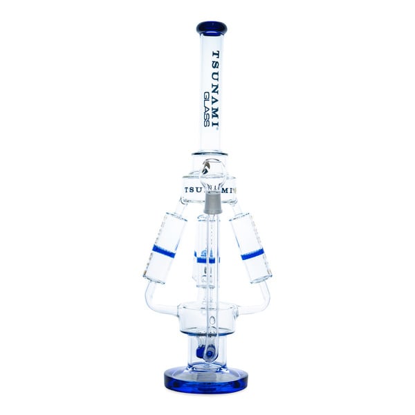 Sprinkler Perc Quad Honeycomb Bong 21'' (Tsunami Glass)