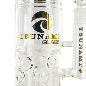 Barrel Showerhead Drum Honeycomb Bong 20'' (Tsunami Glass)