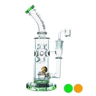 Shower Head Swiss Dab Rig 11'' (Tsunami Glass)