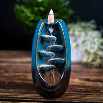 Backflow Incense Holder Blue Waterfall