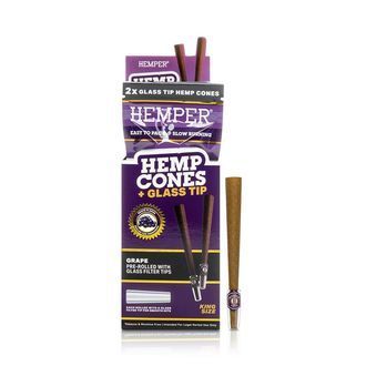 King Size Cones + Glass Tips 2PK (Hemper)