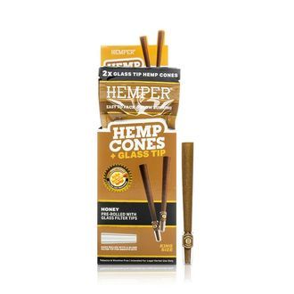 King Size Cones + Glass Tips 2PK (Hemper)