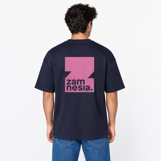 T-shirt navy - pink logo Zamnesia