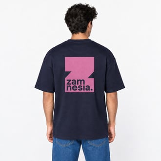 T-shirt navy - pink logo Zamnesia