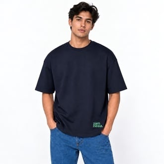 T-shirt navy - green logo Zamnesia