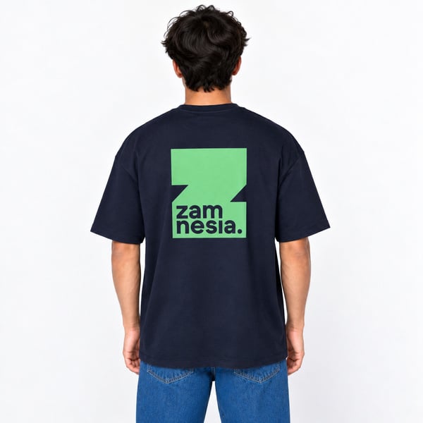 T-shirt navy - green logo Zamnesia