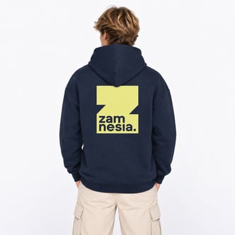 Hoodie navy - yellow logo Zamnesia