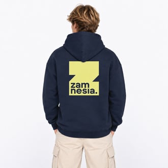 Hoodie navy - yellow logo Zamnesia