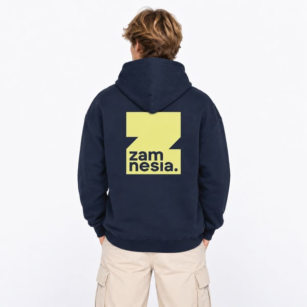 Hoodie navy - yellow logo Zamnesia