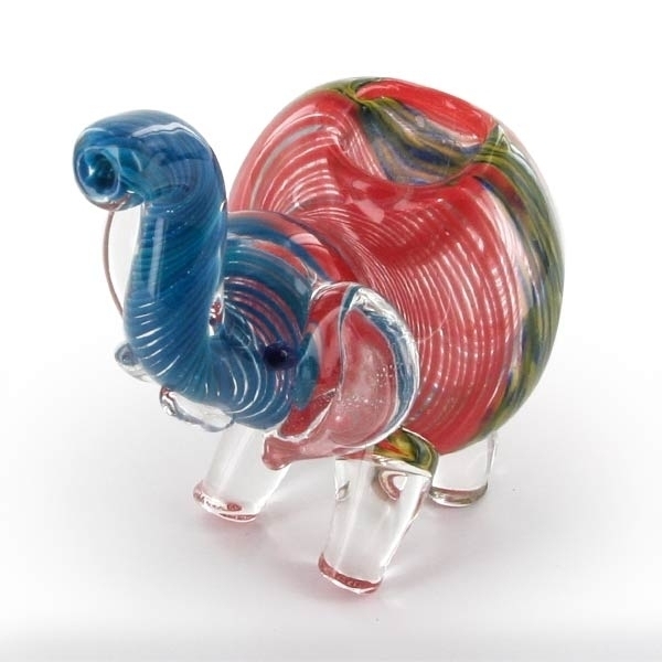 Coloured Glass Pipe Elephant Zamnesia