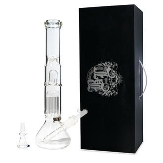 Glass Herb And Oil Bong Black Leaf