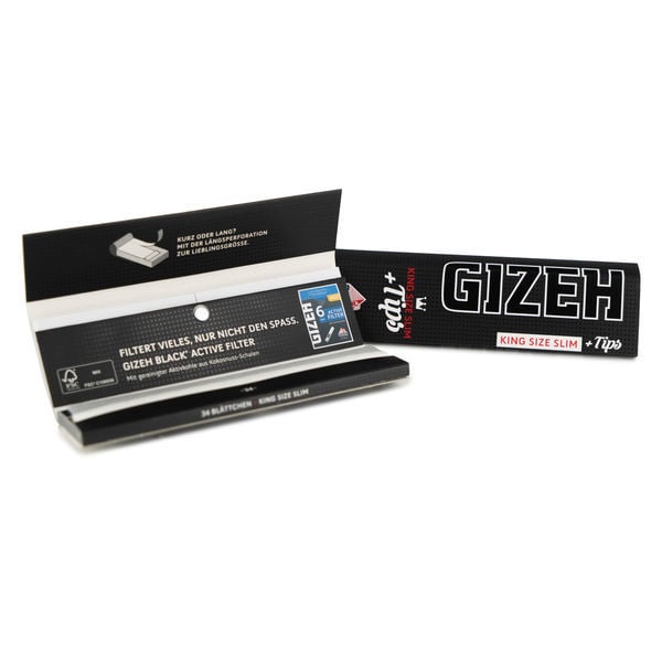 Gizeh Black' Papers KS Slim Extra Fine + Tips - Zamnesia