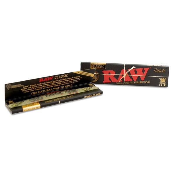 RAW 'Black' Rolling Papers King Size Slim - Zamnesia UK