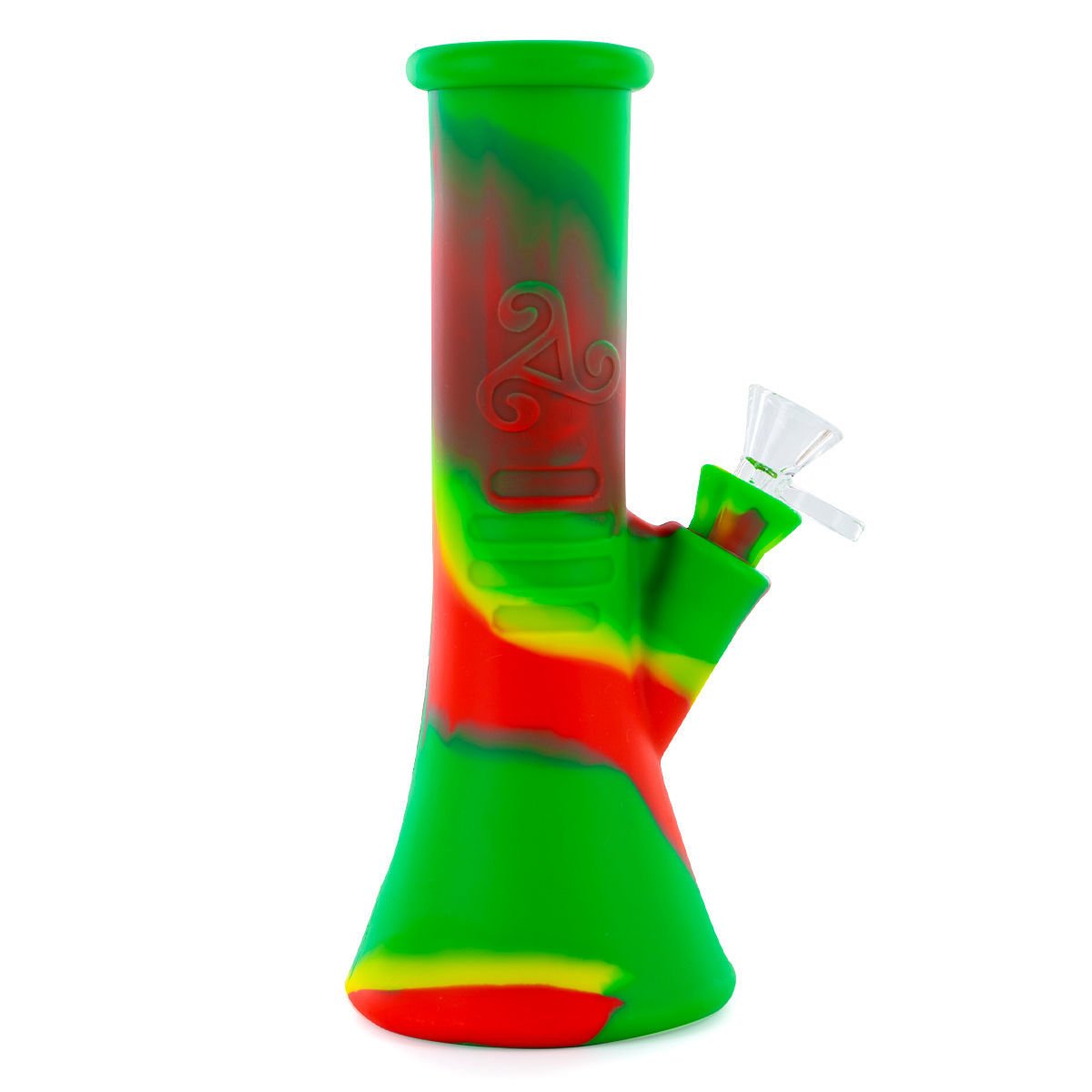 Rasta/Green & Blue 10" Collectible Unbreakable Rasta Silicone Tobacco Water Pipe 