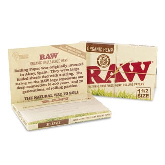 RAW Organic Hemp Rolling Papers 1 1/2