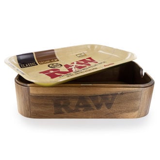 RAW Vorratsbox aus Holz mit Tablett als Deckel