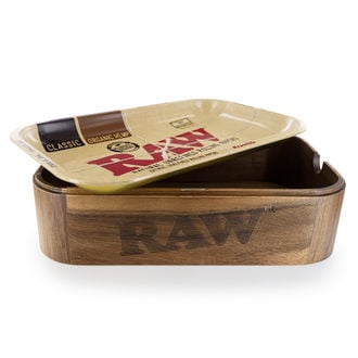 RAW Wooden Cache Box with Tray Lid