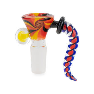 Glass Bowl Swirl (Black Leaf) 14.5