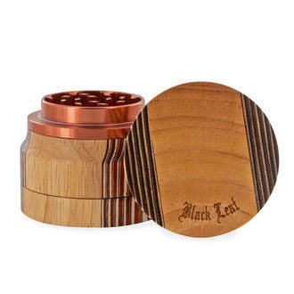 Grinder aus Aluminium/Holz (Black Leaf)