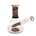 Mini Oil Bong Orange Swirl (Black Leaf)