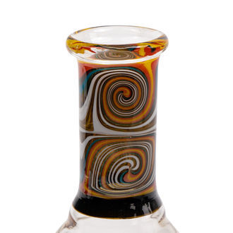 Mini Oil Bong Orange Swirl (Black Leaf)