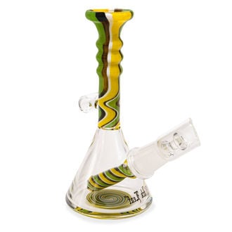 Mini Oil Bong Green Swirl (Black Leaf)