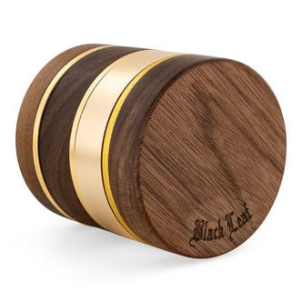 Gold Aluminium Grinder aus Holz (Black Leaf)