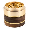 Gold Aluminium Wooden Grinder (Black Leaf)