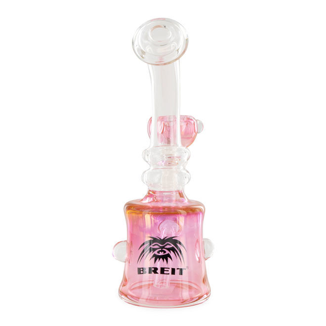 bong-discount Wasserpfeife, Glas-Bong, Glasblubber, 13 cm, rosa/pink, robustes BOROSILIKATGLAS