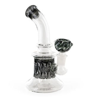 Glass Bubbler (Black Leaf)