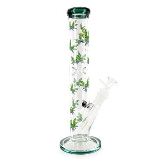 Leaffly Cylinder Ice Bong (Black Leaf)