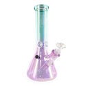 Glass Rainbow Ice Bong (Black Leaf)