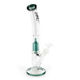Glass Ice Bong with Percolator (Black Leaf)