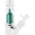 Glass Ice Bong with Percolator (Black Leaf)