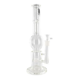 Triple Percolator Glass Bong (Black Leaf)