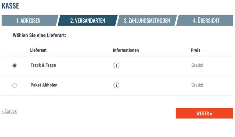 Zustelloption “Paket abholen”