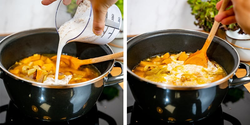 Rühre Das Cannabisöl Oder Die Cannabutter Und Die Kokosmilch Ein Rühre Das Cannabisöl Oder Die Cannabutter Und Die Kokosmilch Ein