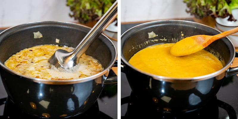 Püriere Alles, Bis Die Masse Sämig Ist Und Lass Die Suppe Dann Für Weitere 15 Minuten Köcheln Püriere Alles, Bis Die Masse Sämig Ist Und Lass Die Suppe Dann Für Weitere 15 Minuten Köcheln