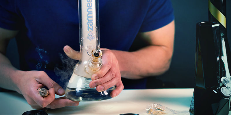 How Use Bong: Release carb hole and inhale