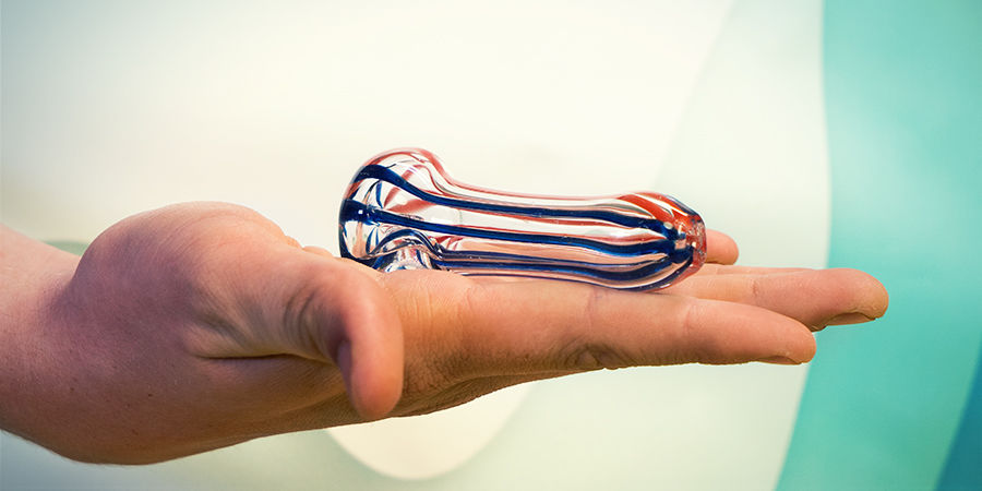 Coloured Glass Pipe Small