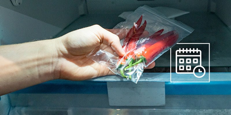 How long can you freeze chili peppers?