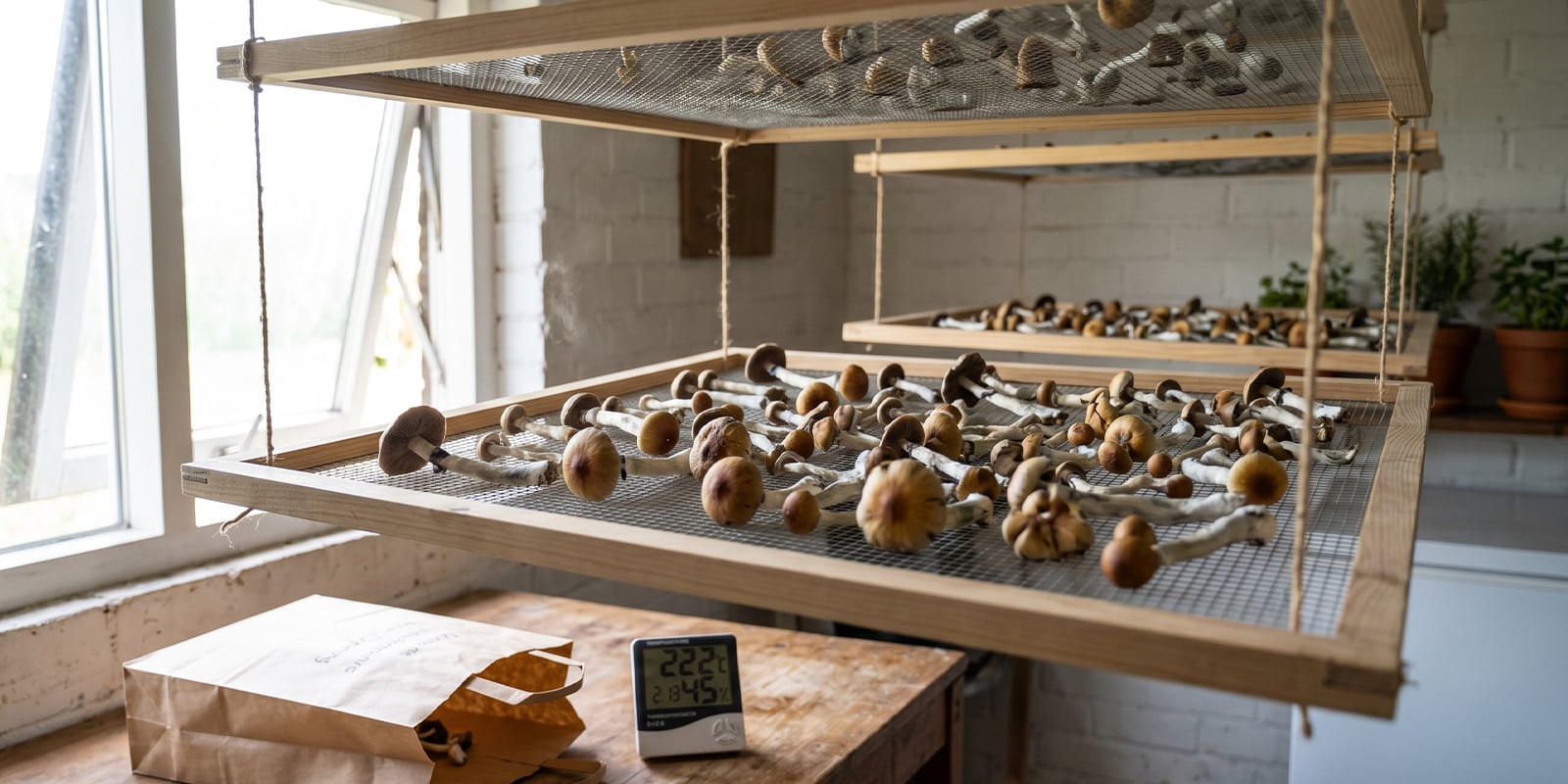 Air drying mushrooms Air drying mushrooms