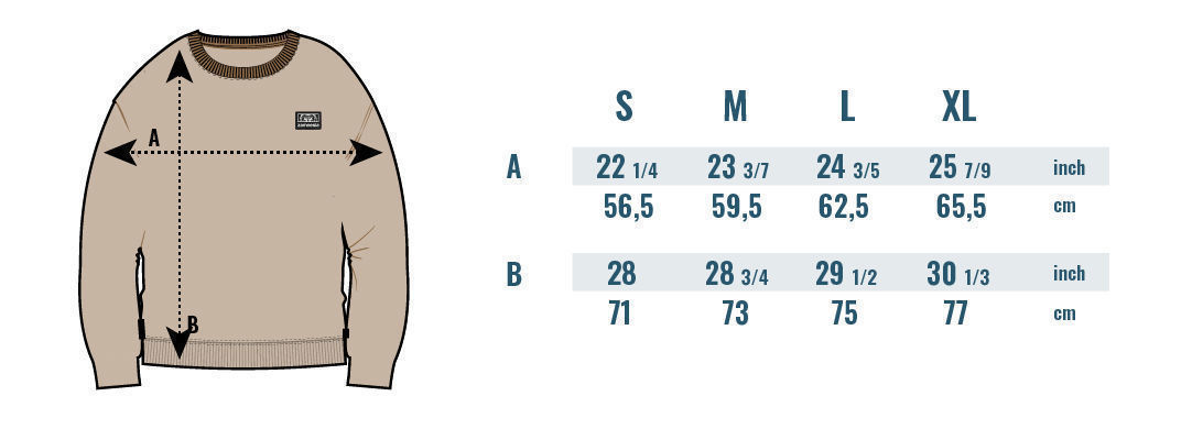 Sweat-shirt Icon Zamnesia Marron Tableau des tailles
