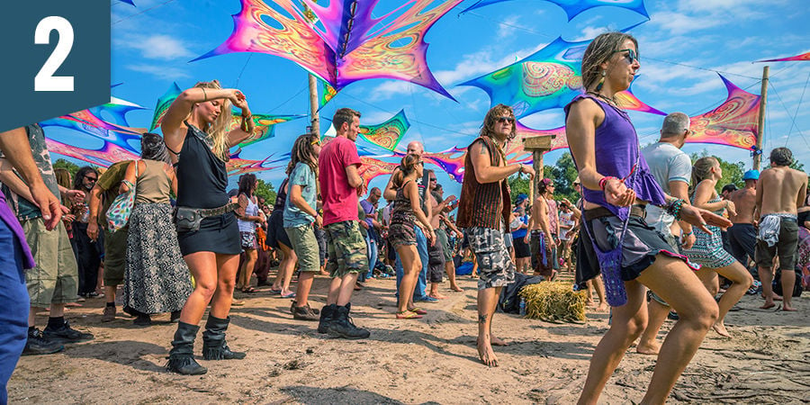 Dance at a psychedelic festival