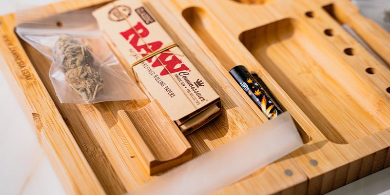 Bamboo Rolling Stash Tray (Zamnesia)