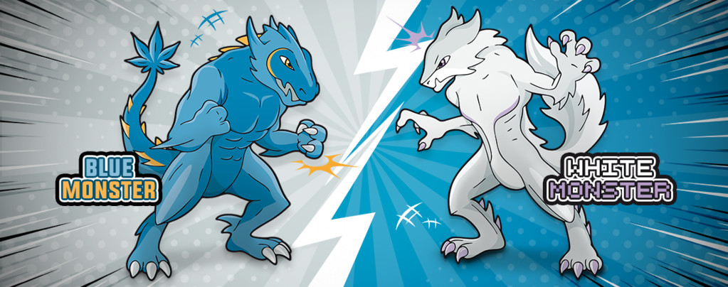 Blue Monster vs White Monster